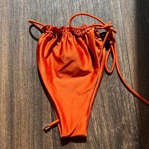 Orange Adjustable Tie-Side Bikini Bottom - Women Swim